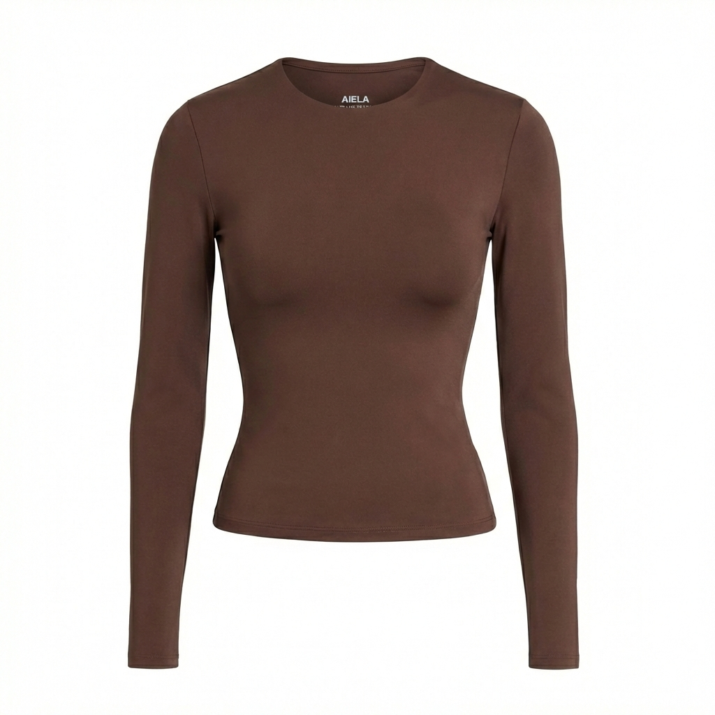 Long Sleeve Top – Mocha Mousse