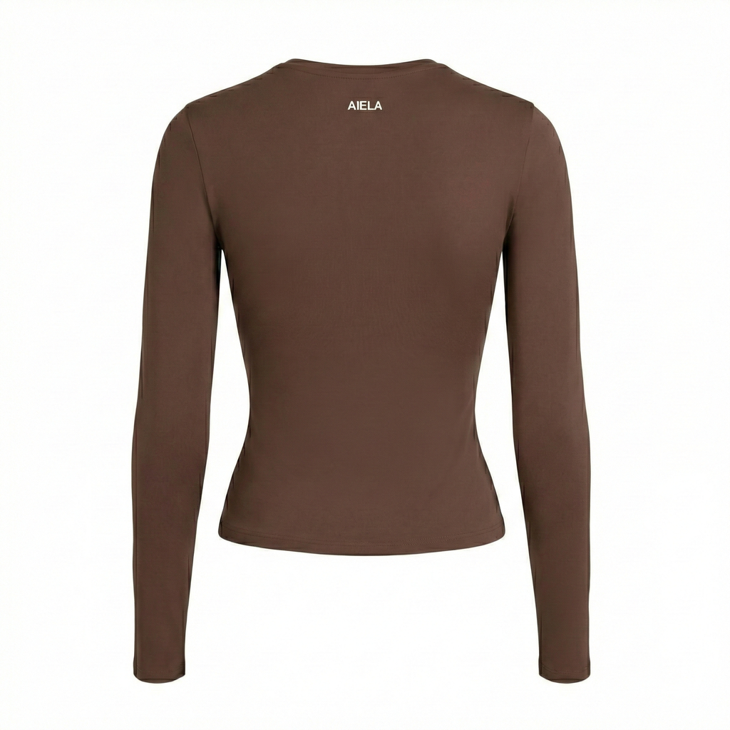 Long Sleeve Top – Mocha Mousse